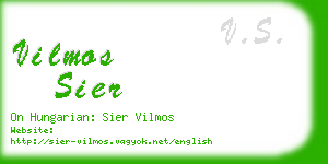 vilmos sier business card